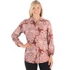 Collections Etc Paisley Print Knit Gold-Toned Button-Front Shirt - 3 of 4