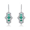 Guili Sterling Silver White Gold Plated Drop Earrings with Colored CZ, Elegant Leverback Design for a Classic and Sparkling Fashion Touch - 3 of 3
