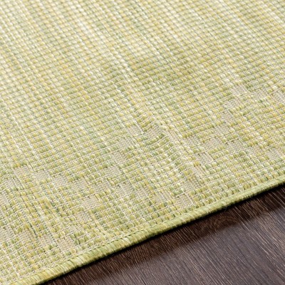 Craailo Light Green Synthetic Geometric Runner Rug 2'6" x 7'3"