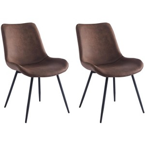 Nordlys Set of 2 Metal and Fabric Dining Chairs Modern Design Style Upholstery Dining Room - 1 of 4