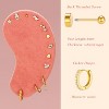 25pcs Hypoallergenic Flat Back Earrings Set, Surgical Steel & 14K Gold Plated Cartilage Studs & Hoops - 2 of 4