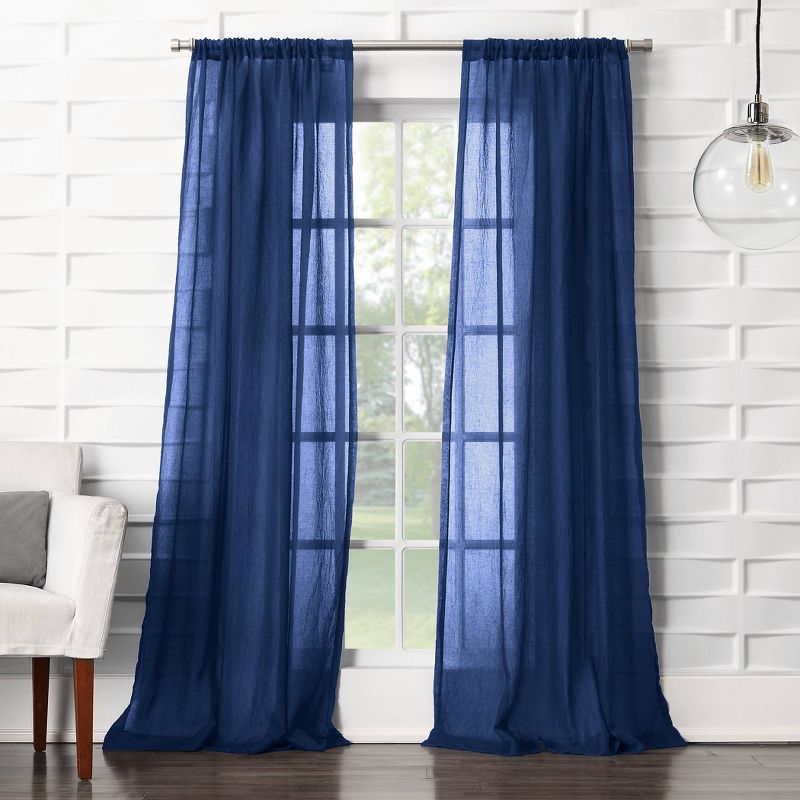 1pc Sheer Avril Crushed Textured Window Curtain Panel - No. 918, 1 of 14