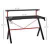47 Inch Gaming Desk Racing Computer Desk Home Office Workstation with Elevated Monitor Shelf Rotatable Cup Holder Headphone Hook - 3 of 4