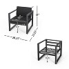 Christopher Knight Home Navan Outdoor Aluminum Club Chair with Cushions (Set of 2), Black/Dark Gray - image 3 of 4