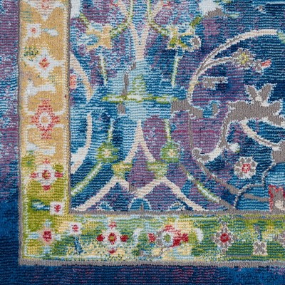 Handmade Blue Medallion Synthetic 8' x 10' Area Rug