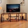 67 Inch Large TV Stand with LED Lights, Corner Entertainment Center with Power Outlets, 4 Open Storage Shelves, for 55/65/75 Inch TV - 4 of 4