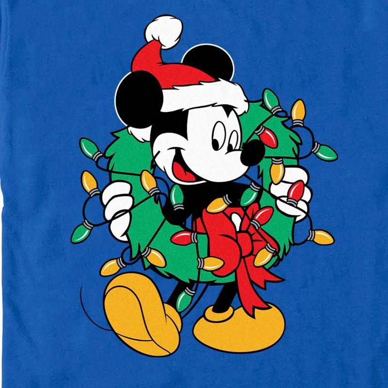 Men's Mickey & Friends Santa Christmas Wreath T-Shirt, 2 of 5