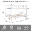 MAYEERTY Full over Full Bunk Bed with Ladder, Wooden Bed Frame with High Guardrail and Ladder for Kids, No Box Spring Needed, White - 4 of 4