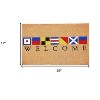 HomeRoots 17" X 29" Natural Blue and Red Coir Nautical Flag Welcome Outdoor Door Mat - 3 of 3