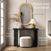 Stead Fluted Console Table - Solid Wood Entryway Table - Fluted Cross Bass and Rectangular Top (Black) - 2 of 4