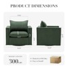 34 Wide Swivel Accent Chair, Upholstered Armchair with Plump Back Pillow for Living Room, Bedroom, Reading Corner, or Lounge Area - Beige - 2 of 4