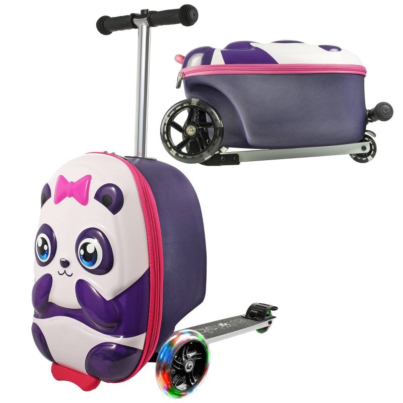 Kiddietotes Kids' Hardside Carry On Suitcase Scooter, 3 of 8