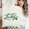 City Creek Prints Cursive Lucky Clover Canvas Tote Bag - 15x16 - Natural - 2 of 2