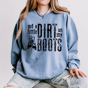 Simply Sage Market Got A Little Dirt On My Boots Lightweight Garment Dyed Sweatshirt - 1 of 4