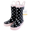 Hudson Baby Infant Girl Rain Boots, Black Dot Pink - 2 of 4