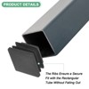 Unique Bargains Square Chair Leg Bar Stool Plastic Hole Plug Tubing End Caps Black - 2 of 4