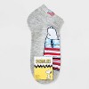 Women's Peanuts Americana Low Cut Socks - Heather Gray 4-10: Polyester & Spandex Knit, Banded Cuff, Machine Washable - 2 of 3