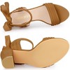 Allegra K Women's Back to College Faux Suede Open Toe Ankle Tie Back Chunky Heel Sandals - 4 of 4