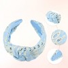Unique Bargains Women's Floral-Pattern Knotted Headband Light Blue 1 Pc - 4 of 4