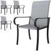 Outsunny Outdoor Wicker Dining Chairs, All-Weather Rattan Armchairs with Armrests, Steel Frame, High Back and Deep Seating - 4 of 4