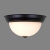Yosemite Home Decor 2 Light Flushmount in Flat Black Finish with White Glass - JK101-11BK-W - 2 of 4