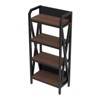 SEVOBAL Utility Storage Shelves 4 Tier Metal and Wood Shelving Unit for Kitchen Pantry or Bathroom, Black Black Brown, 25.6"*15.8"*56.3" - 2 of 4