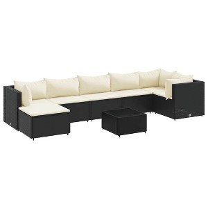 vidaXL Patio Lounge Set Black, Cream White - 1 of 4