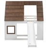 YOOCOZZ Kids’ House Bunk Bed with Ladder and Slide, Roof and 2 Windows, Twin Over Twin Size - Brown+White - 2 of 4