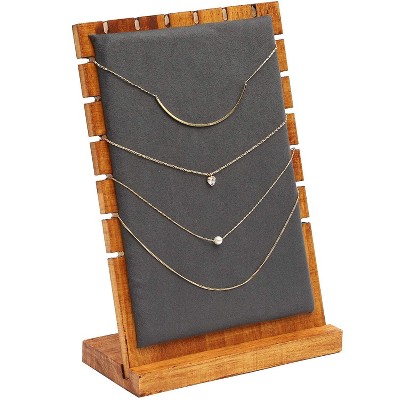 Juvale Wooden Jewelry Tabletop Display Stand Necklace Showcase for Chockers, Pearls, Trade Shows and Storefront Display