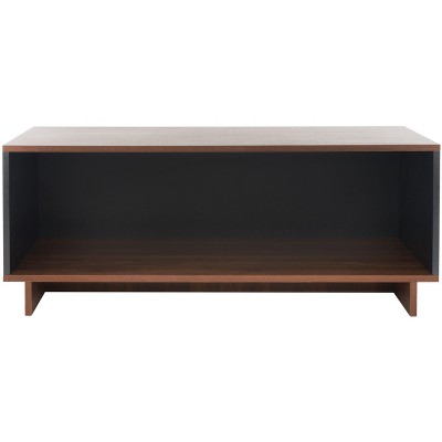 Merrick Media Stand - Walnut/Black - Safavieh