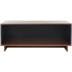 Merrick Media Stand - Walnut/Black - Safavieh - 1 of 4