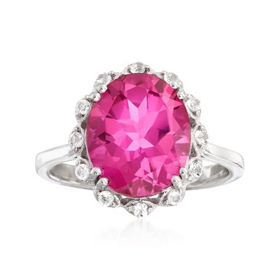 Ross-Simons 5.95 ct. t.w. Pink and White Topaz Ring in Sterling Silver