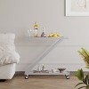 Mshliw Modern Glass and Metal Bar Cart with Z-Frame Design, Rolling Wheels & Locking Casters, 36.5" Drink and Coffee Serving Cart - 2 of 4