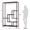 5-Tier Tall Indoor Plant Stand with Hanging Hooks and Large Metal Shelf - Multi-Purpose Display Rack for Garden - 3 of 4
