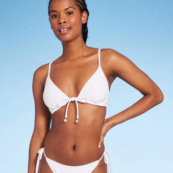 Women's Shirred Underwire Bikini Top - Wild Fable™ White M : Target