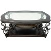 DOMETOUR Cocktail Table, Glass table top, MDF W/marble paper middle shelf, powder coat finish metal legs. (52Lx32Wx20.3H) - 4 of 4