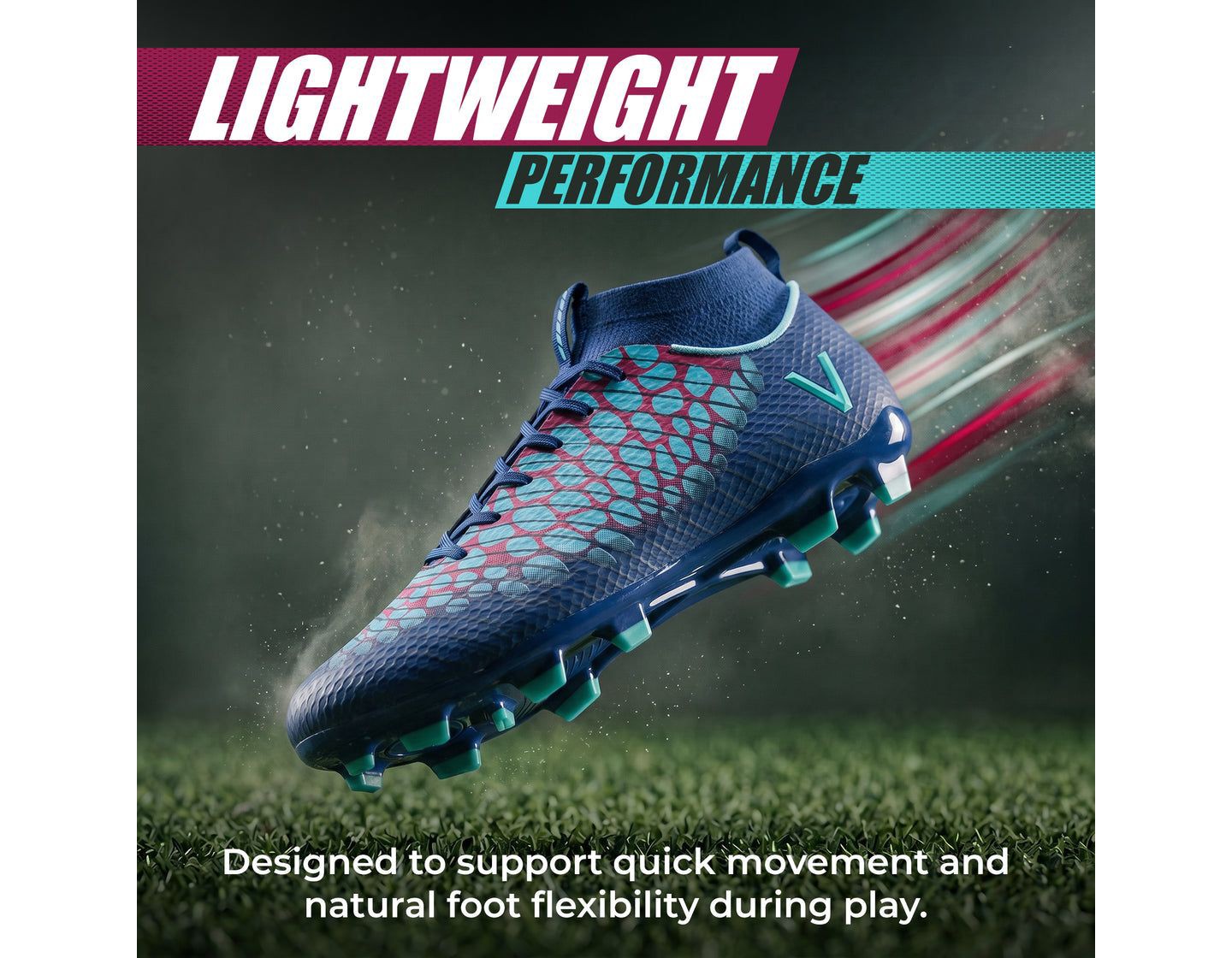 Мужские бутсы Vizari Flynox Adult Firm Ground Soccer Cleats Royal — фото 3