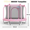 Aukfa 55 inch Kids for Ages 1-8 Trampoline with Handle - Indoor/Outdoor Toddler Trampoline, 6-Leg Design for Safety & Stability - 4 of 4