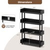 Costway 1/2 PCS 4-Tier Bookshelf with Anti-Tipping Kit Industrial Storage Unit for Living Room Rustic Brown/Black - 3 of 4