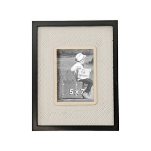 VIP Wood 13.5 in. White 5x7 Weaving Photo Frame - 1 of 2