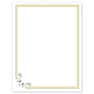 Avery 8.5" x 11" Cards, Gold Double Border with Florals, 10 ct - 1 of 4