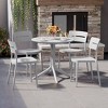 WestinTrends Playa Modern 5-Piece Resin Round Patio Dining Table Set with Stackable Patio Dining Chairs - 2 of 4