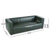Upholstered 3 Seater Sofa for Living Room, Tuxedo Arm Design Sofa with Smooth Finish, PU Leather Couch with Birch Wood Legs-Baofuwish - 4 of 4