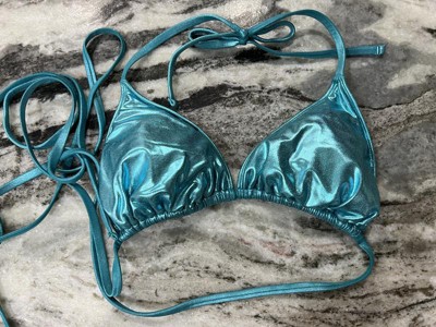 Women's Foil Triangle Bikini Top - Wild Fable™ Teal Green : Target