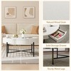 Round Wood Coffee Table with Storage Drawers, White and Beige Accent Table for Living Room, Circle Center Table with Ample Storage Space Beige - 2 of 4
