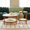 GlasFlength Coffee Tables Round Center Table Open Space Table Wood Coffee Table with Storage for Living Room, Brown, 33.4"*33.4"*16.9" - 2 of 4