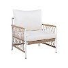 Hrinhom 3-Piece Outdoor Chair Set,Patio Conversation Set with 2 Lounge Chairs & Glass Top Table,Waterproof Cushion - 4 of 4