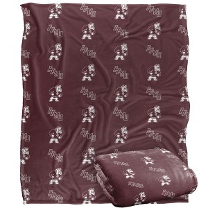 Alabama A & M University Logo Pattern Silky 50x60 Blanket, 1 Sided - 1 of 4