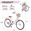 RISOKEYS Ladies Cruiser Bike,Single Speed Folding Steel Frame Bicycle with Front Basket & Rear Rack,Front Caliper Brake & Rear Band Brake - 4 of 4