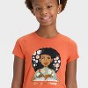 Girls' Short Sleeve Girl Growing and Blooming T-Shirt - Cat & Jack™ Burnt Orange - 2 of 4